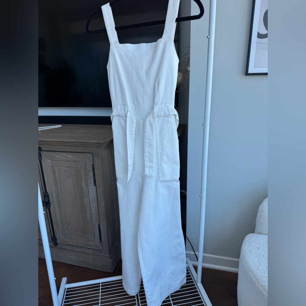 Copper Key White Denim Jumpsuit - Picture 2 of 9